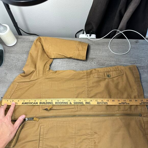 Garnet Hill Organic Cotton Cargo Jacket Utility Tan 4 - Picture 8 of 8